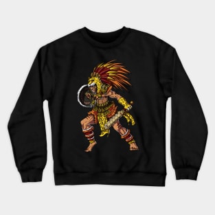 Aztec Jaguar Warrior Crewneck Sweatshirt